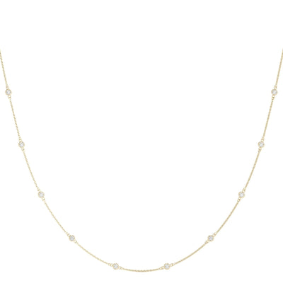 14K Natural Diamond Round Cut Necklace
