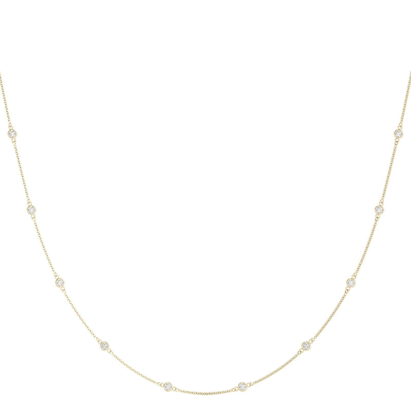 14K Natural Diamond Round Cut Necklace