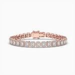 18k Solid Gold Natural Diamond Halo Bridal Jewelry Bracelet | Stackable Infinity Bracelet - Side View | Riyanika Jewels