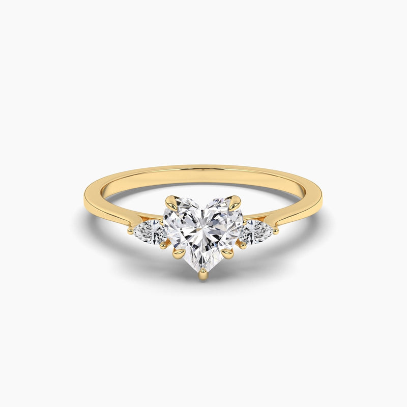 18k Solid Gold 1ct Three Stone Natural Diamond Engagement Ring