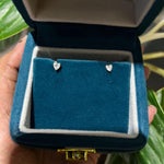 18K Solid Gold Lab Grown Diamond Heart Cut Solitaire Stud Earrings – Perfect Gift for Her - Alternate Angle | Riyanika Jewels