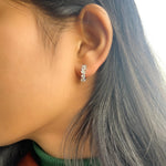 14K Solid Gold Natural Diamond Multi-Shape Huggie Earrings
