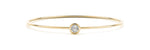 18K Solid Gold 0.35 Ct Natural Diamond Bangle with Bezel-Set Round Stone