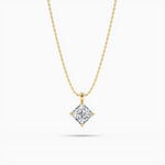 14K Natural Diamond Solitaire Pendant Necklace
