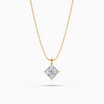 18k Solid Gold Natural Diamond Minimalist Solitaire Pendant Necklace | Riyanika Jewels