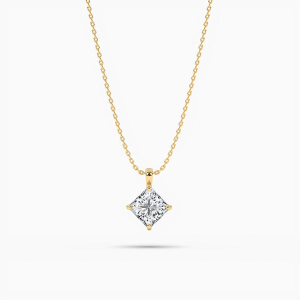 18k Solid Gold Natural Diamond Minimalist Solitaire Pendant Necklace | Riyanika Jewels