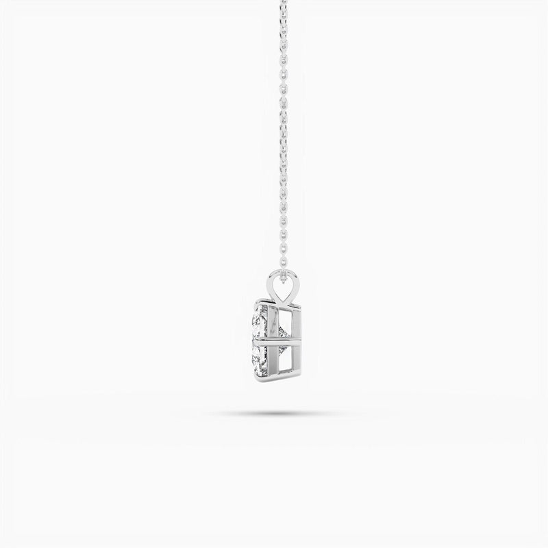 14K Natural Diamond Solitaire Pendant Necklace