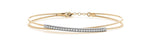 18K Solid Gold 0.15 CT Lab Grown Diamond Dual-Wire Bangle - Side View | Riyanika Jewels
