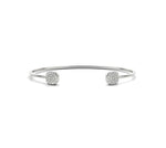 18K Solid Gold 0.33 CT Lab Grown Diamond Open Bangle Bracelet - Close Up | Riyanika Jewels