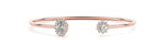 18K Solid Gold 1.50 CT Natural Diamond Open Flexi Bangle - Close Up | Riyanika Jewels