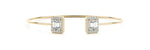 18K Solid Gold 2.33 CT Natural Diamond Bypass Cuff Bracelet