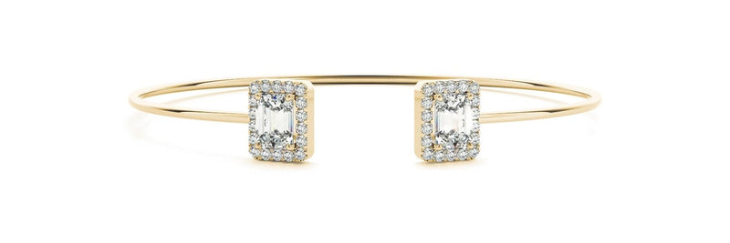 18K Solid Gold 2.33 CT Natural Diamond Bypass Cuff Bracelet