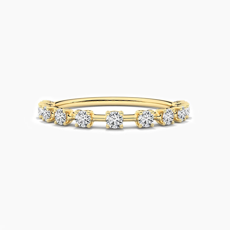 18k Solid Gold Round Natural Diamond Ring For Anniversary Gift | Riyanika Jewels