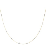 18K Solid Gold Natural Diamond Necklace with 10 Round Diamonds - Alternate Angle | Riyanika Jewels