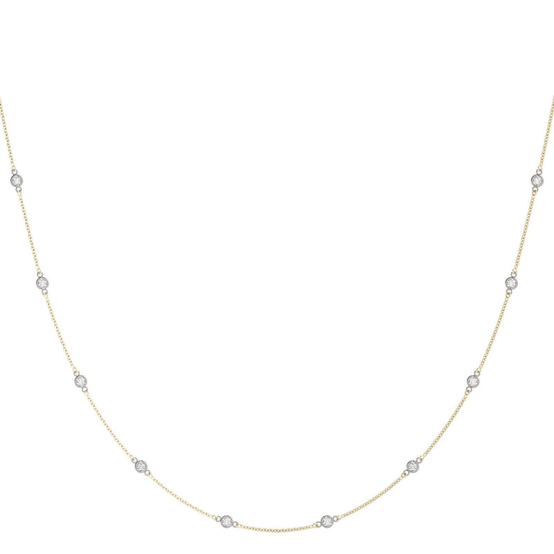 14K Lab Grown Diamond Round Cut Necklace