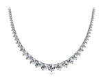 14K Solid Gold Natural Diamond Graduated Tennis Necklace