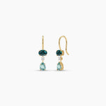 14K Solid Gold Multi-shape Natural Diamond Huggie Earrings