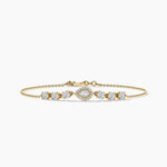 14K Natural Diamond Pear Cut Bracelet