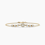 18k Solid Gold Pear Shaped Natural Diamond Chain Bracelet | Riyanika Jewels