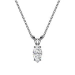 18K Solid Gold Marquise Cut Lab Grown Diamond Pendant Necklace - Side View | Riyanika Jewels