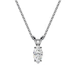 14K Lab Grown Diamond Marquise Cut Solitaire Pendant Necklace
