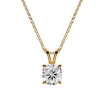 18K Solid Gold 1 CT Natural Diamond Cushion-Cut Pendant Necklace