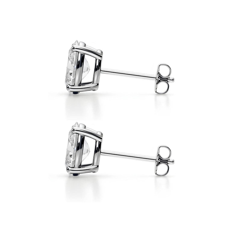 14K Natural Diamond Oval Cut Stud Earrings