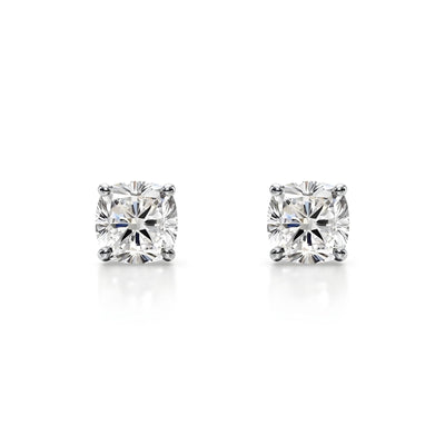 14K 1ct Natural Diamond Cushion Cut Stud Earrings