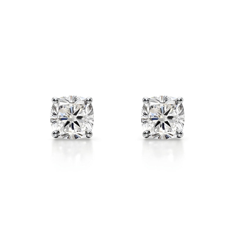 14K 1ct Natural Diamond Cushion Cut Stud Earrings