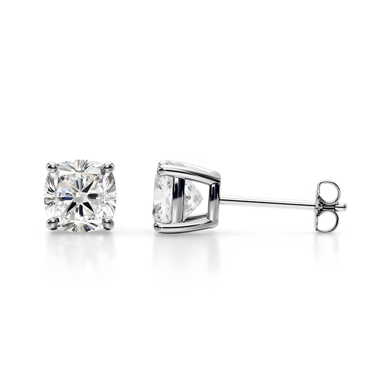 14K 1ct Natural Diamond Cushion Cut Stud Earrings
