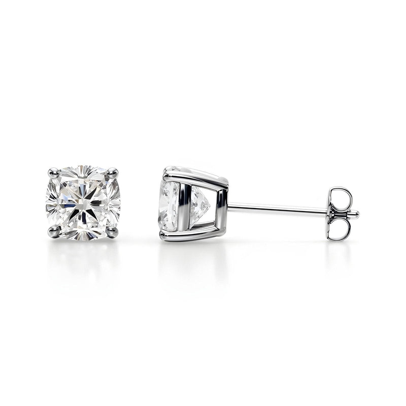 14K Lab Grown Diamond Cushion Cut Stud Earrings