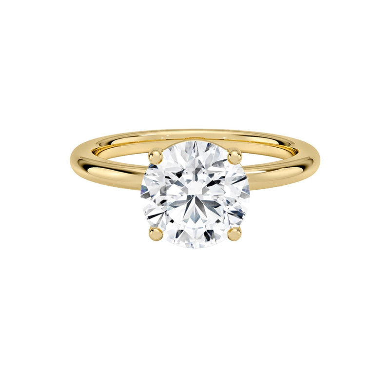 18K Solid Gold 1CT Natural Diamond Round Engagement Ring