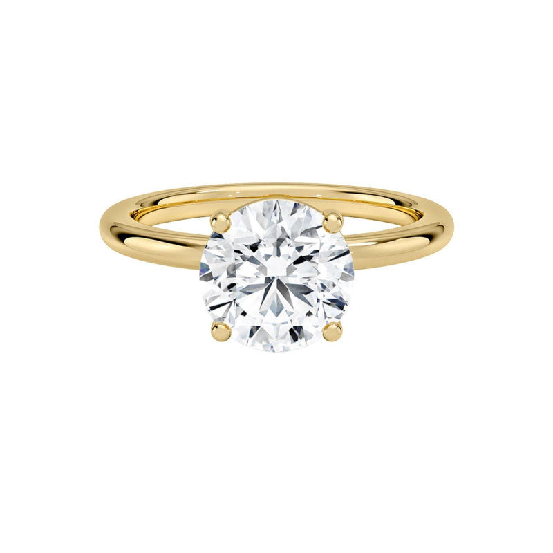 14K 1ct Natural Diamond Round Cut Solitaire Engagement Ring