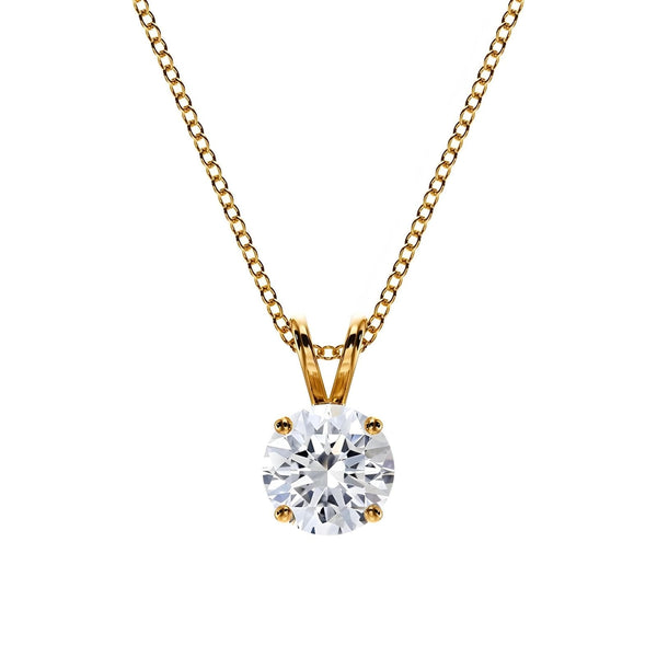 14K Lab Grown Diamond Solitaire Pendant Necklace