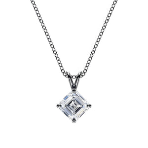 14K Lab Grown Diamond Asscher Cut Solitaire Necklace