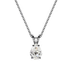14K Natural Diamond Pear Cut Pendant Necklace