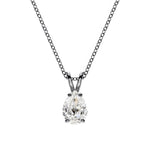 18K Solid Gold Pear-Shaped Natural Diamond Pendant Necklace