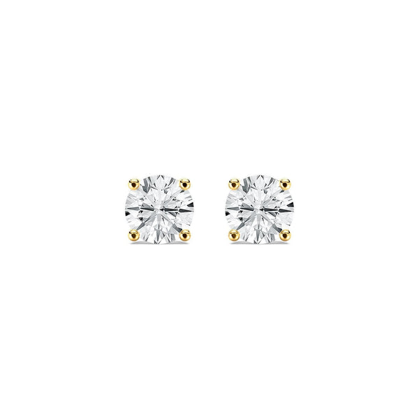 14K Lab Grown Diamond Round Cut Stud Earrings