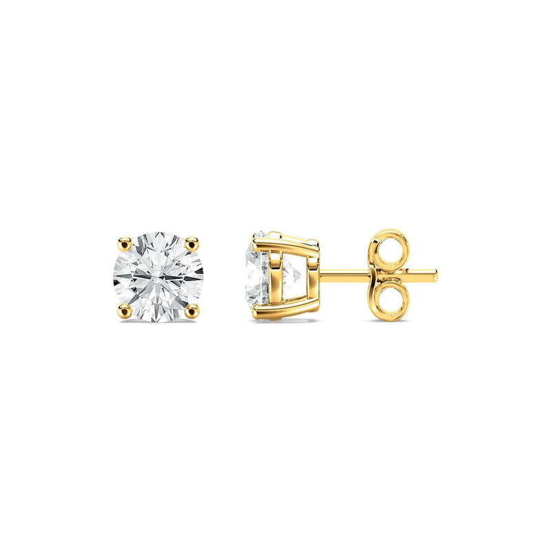 14K Lab Grown Diamond Round Cut Stud Earrings