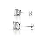 14K Natural Diamond Princess Cut Stud Earrings