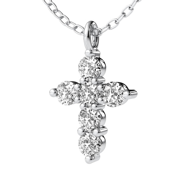 14K 0.9ct Natural Diamond Pendant Necklace