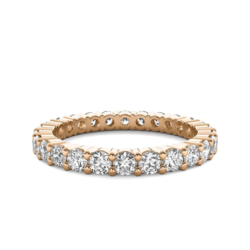 18K Solid Gold 1 CT Natural Diamond Eternity Wedding Band - Alternate Angle | Riyanika Jewels