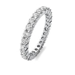 18K Solid Gold 1 CT Natural Diamond Eternity Wedding Band - Detail | Riyanika Jewels