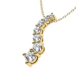 14K Solid Gold Natural Diamond Journey Pendant Necklace