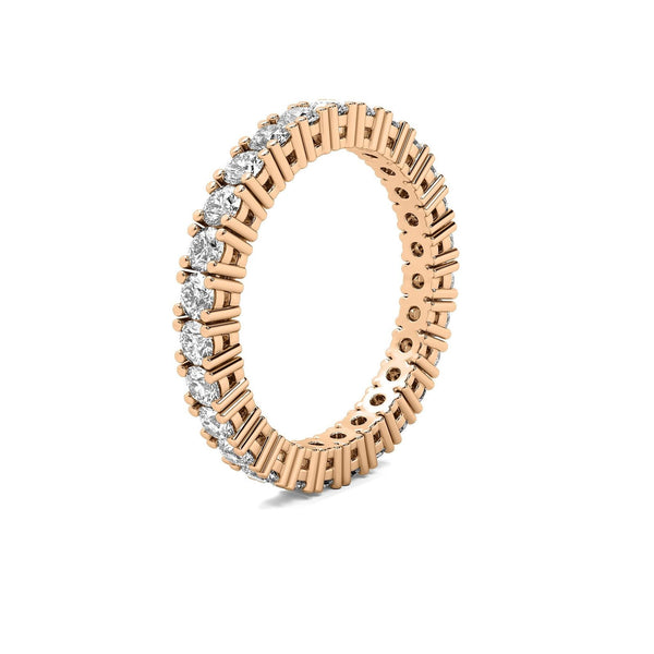 18K Solid Gold 1.20CT Lab Grown Diamond Eternity Band - Side View | Riyanika Jewels