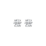 18K Solid Gold Lab Grown Diamond Round-Cut Stud Earrings - Side View | Riyanika Jewels