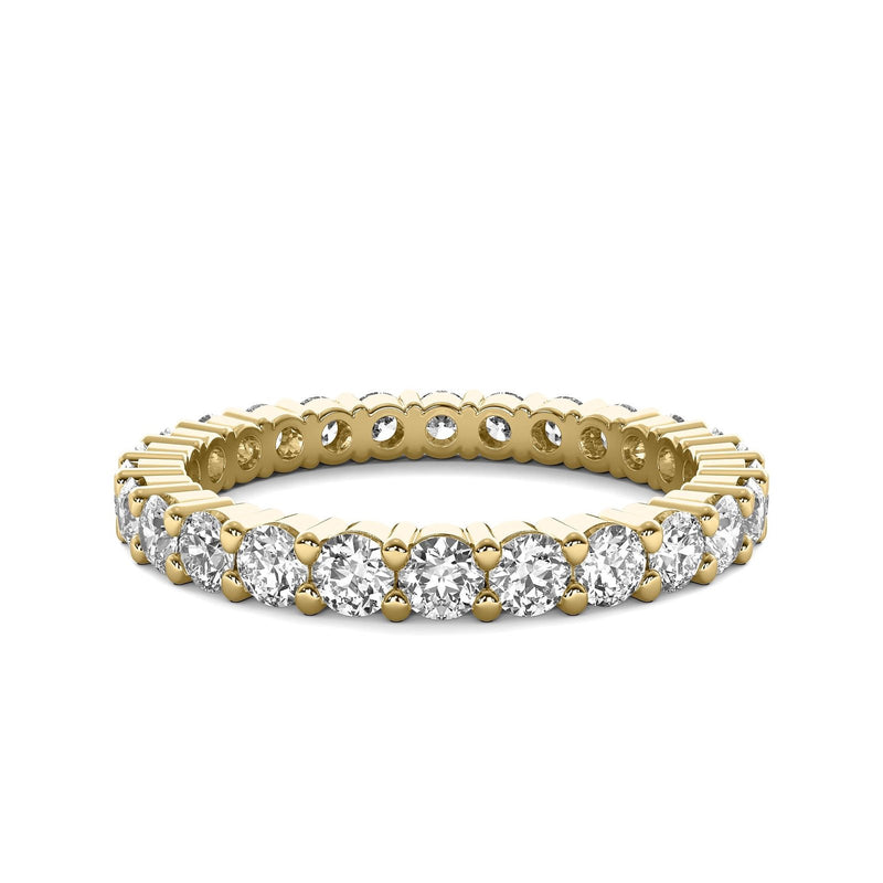 18K Solid Gold 2.00 CT Lab Grown Diamond Eternity Wedding Band - Close Up | Riyanika Jewels
