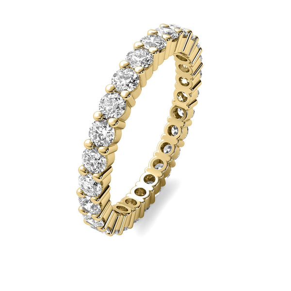 18K Solid Gold 2.00 CT Natural Diamond Eternity Wedding Band - Side View | Riyanika Jewels