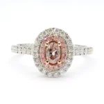18K Solid Gold Oval Lab Grown Pink Diamond 0.71 Carat Cocktail Ring - Image 4