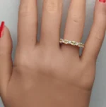 18K Solid Gold Cushion Lab Grown Yellow Diamond 1.64 Carat Cocktail Band - Image 5